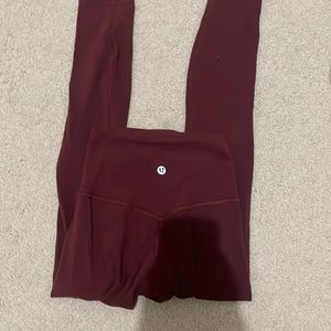 Lululemon align red merlot high rise leggings 25’’ in size 0